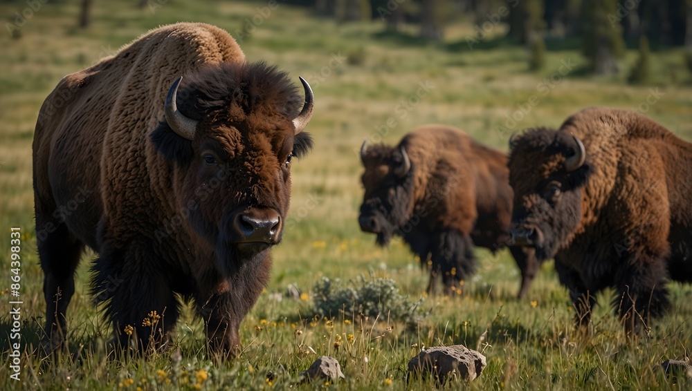 About encountering a bison herd during a hike through Yellowstone's vast meadows ai_generated About encountering a bison herd during a hike through Yellowstone's vast meadows ai_generated