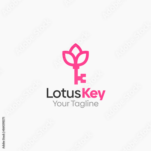 Lotus Key Logo Vector Template Design. Good for Business, Start up, Agency, and Organization