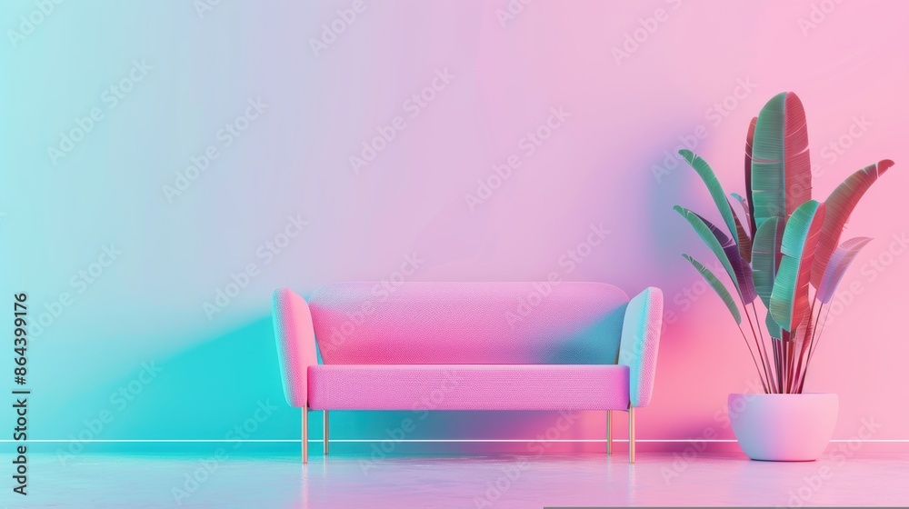 A sleek and modern apartment with neon lighting, designed in a minimalist style with clean lines and a neutral color palette. The image offers plenty of copy space for customization, ideal for A sleek and modern apartment with neon lighting, designed in a minimalist style with clean lines and a neutral color palette. The image offers plenty of copy space for customization, ideal for