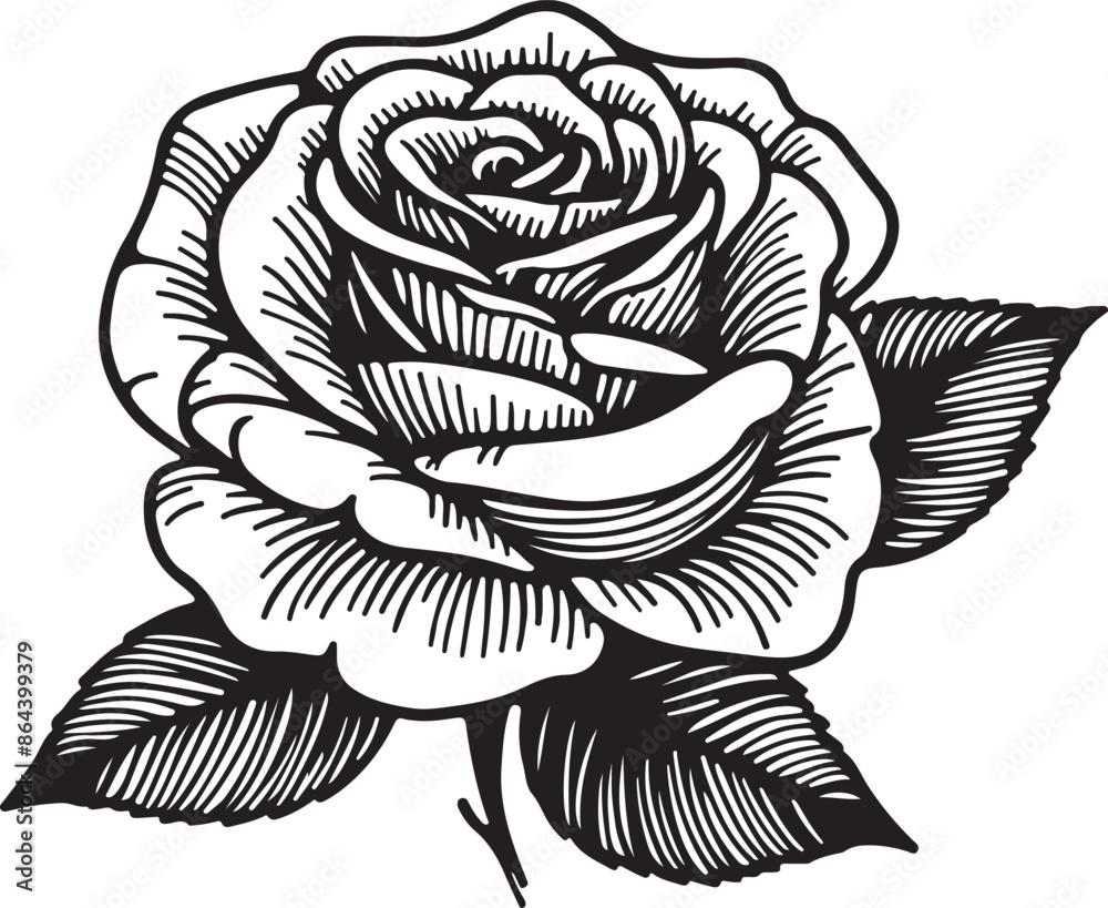 Black Silhouettes of Rose Flowers Black Silhouettes of Rose Flowers
