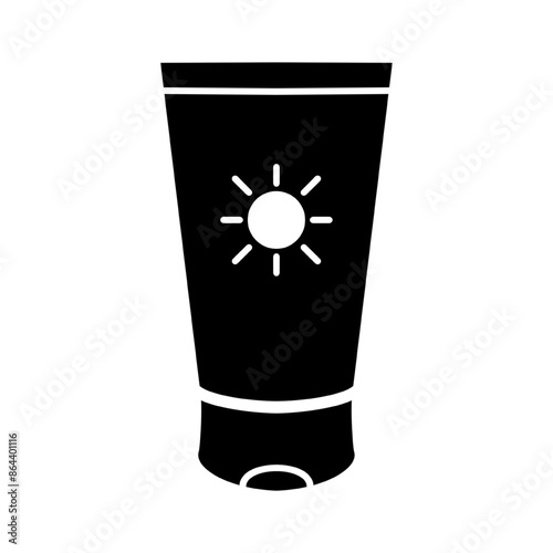 Simple sunscreen line icon. Stroke pictogram. Vector illustration isolated on a white background. Premium quality symbol. Vector sign for mobile app and web sites.