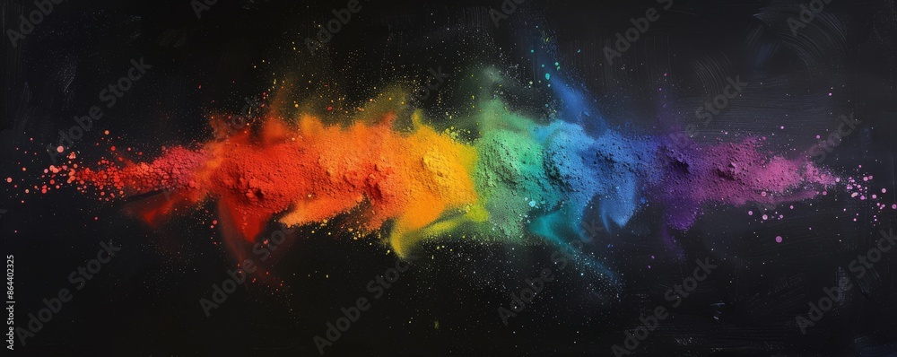 Abstract explosion of colored powder on black background Abstract explosion of colored powder on black background