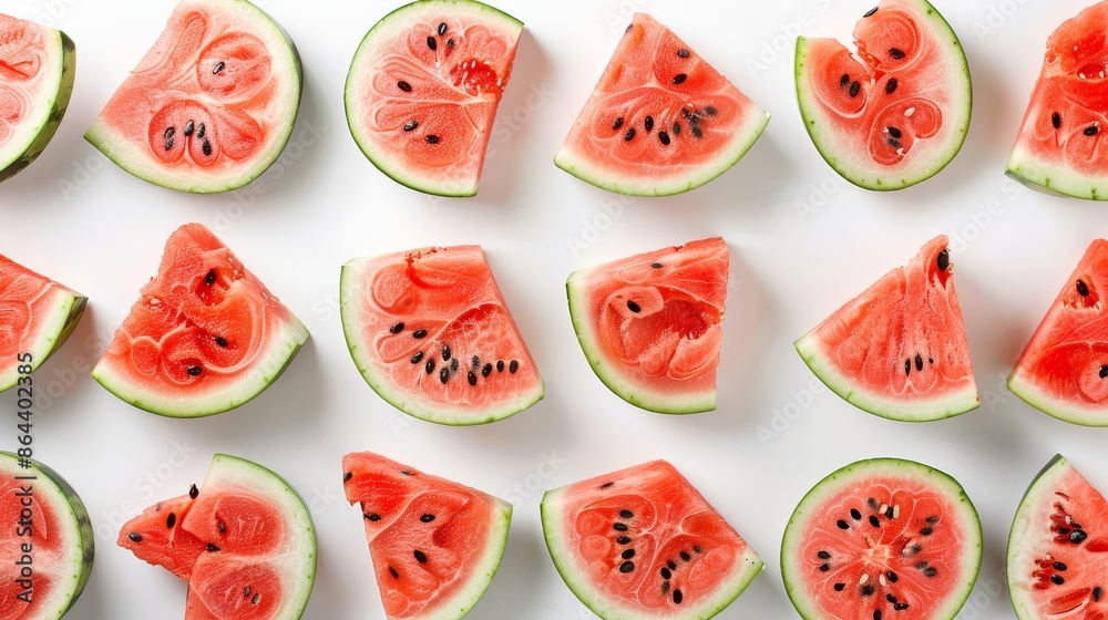 watermelon fruit arranged in rows and top view watermelon fruit arranged in rows and top view