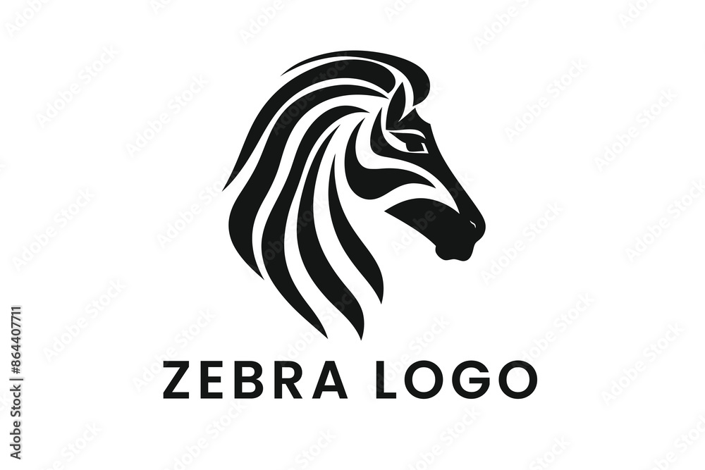 Fototapeta premium Zebra head Logo Vector Sublimation Design