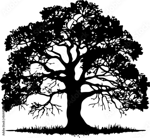 A tree black silhouette.