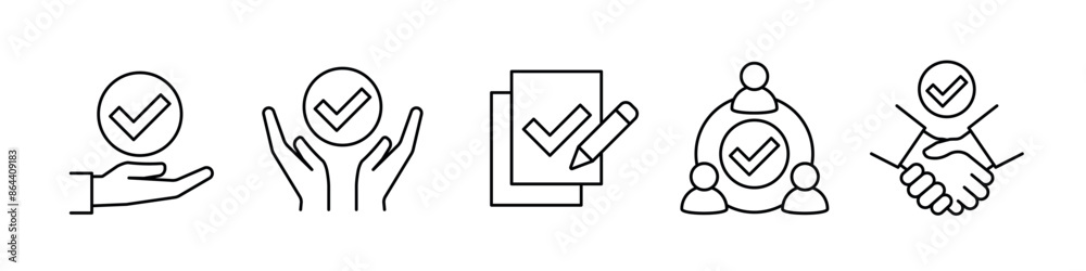 Agreement icon. Deal line icon Agreement icon. Deal line icon