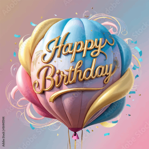 happy birthday card with balloons