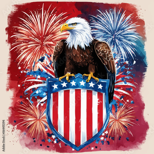 american flag and eagle