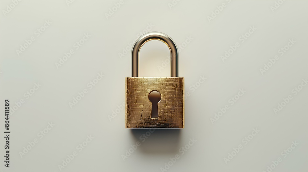 A sleek and modern padlock with a clean design against a plain background. A sleek and modern padlock with a clean design against a plain background.