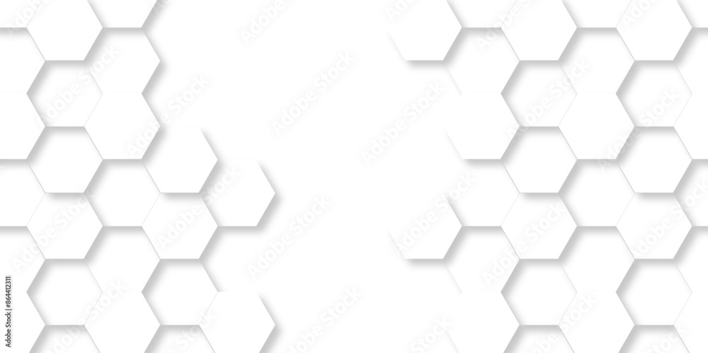 Vector White Hexagonal Background. Luxury White Pattern. Vector Illustration. 3D Futuristic abstract honeycomb mosaic white background. geometric mesh cell texture. modern futuristic wallpaper.
Vector White Hexagonal Background. Luxury White Pattern. Vector Illustration. 3D Futuristic abstract honeycomb mosaic white background. geometric mesh cell texture. modern futuristic wallpaper.