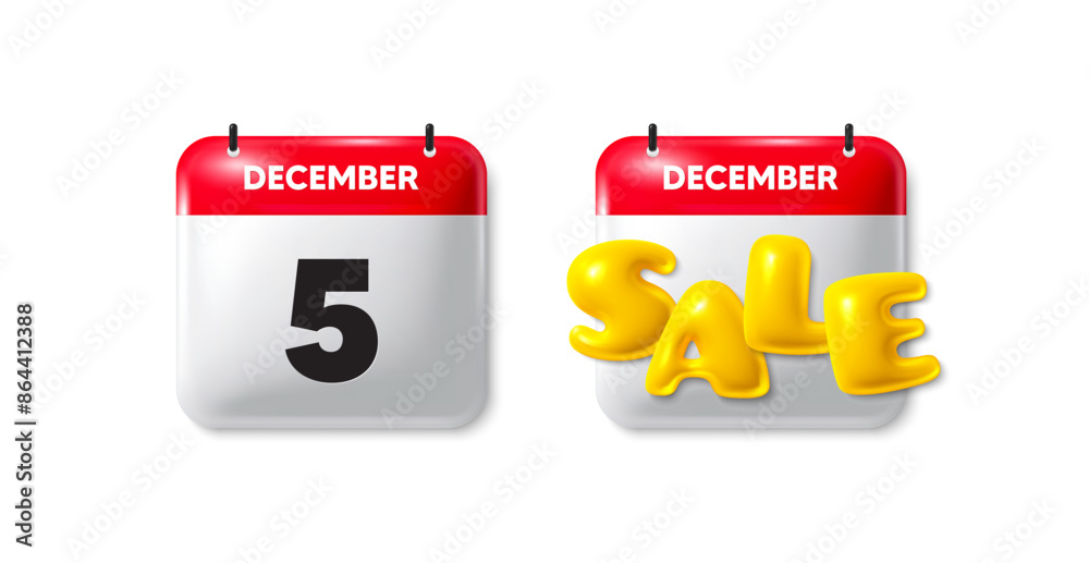 Calendar date sale 3d icon. 5th day of the month icon. Event schedule date. Meeting appointment time. 5th day calendar message. Save the date 3d banner. Day or Month of sales. Vector Calendar date sale 3d icon. 5th day of the month icon. Event schedule date. Meeting appointment time. 5th day calendar message. Save the date 3d banner. Day or Month of sales. Vector
