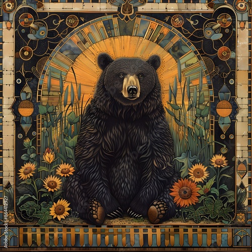 Den of Equality, A bear den decorated with Juneteenth symbols. Art Nouveau, full ultra hd, high resolution