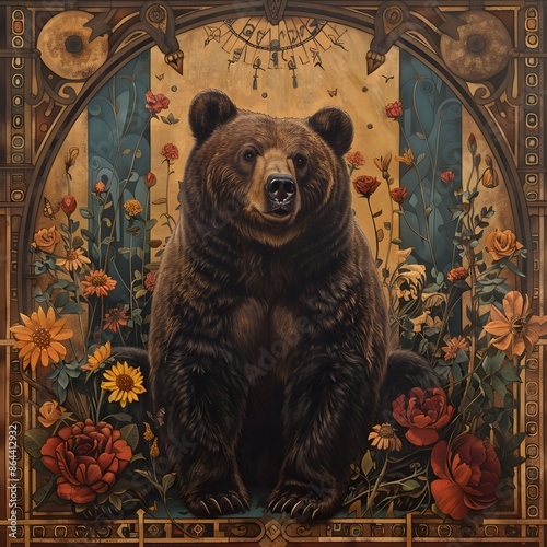 Den of Equality, A bear den decorated with Juneteenth symbols. Art Nouveau, full ultra hd, high resolution