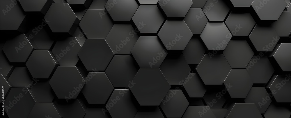 3d render of dark black hexagon pattern background, abstract wallpaper with geometric shapes and texture 3d render of dark black hexagon pattern background, abstract wallpaper with geometric shapes and texture