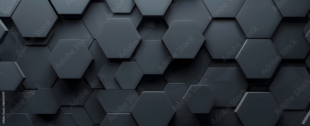 3d render of dark black hexagon pattern background, abstract wallpaper with geometric shapes and texture 3d render of dark black hexagon pattern background, abstract wallpaper with geometric shapes and texture