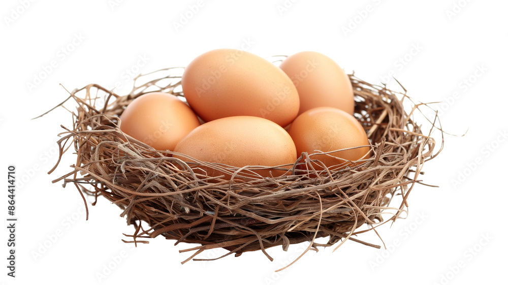 eggs in a basket isolated on white eggs in a basket isolated on white
