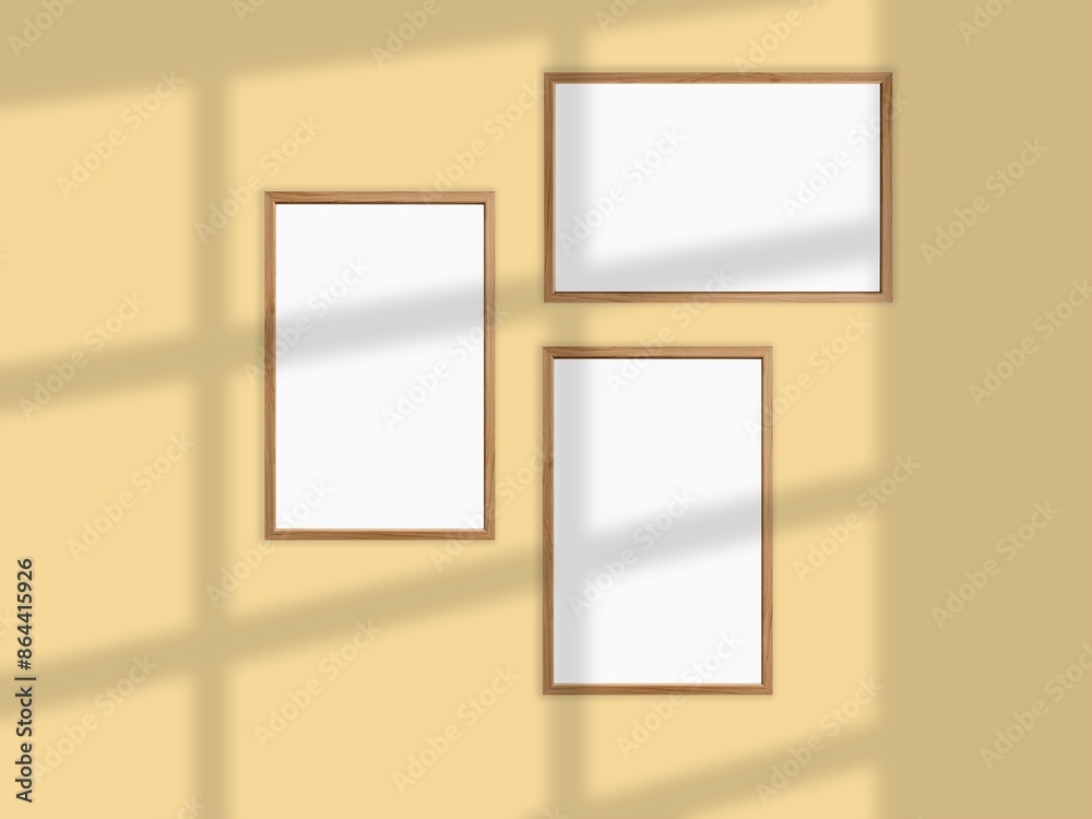 Empty canvases on beige wall with modern living room Empty canvases on beige wall with modern living room