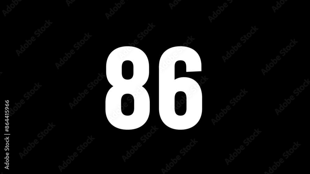 Fire number 86 with glitch effect and alpha channel, number eighty six Fire number 86 with glitch effect and alpha channel, number eighty six