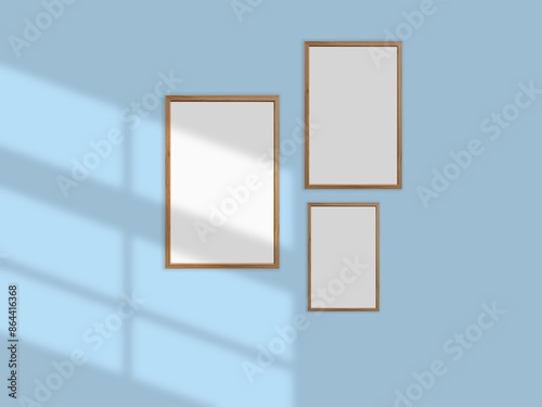 Portrait poster frame mockup with copy space