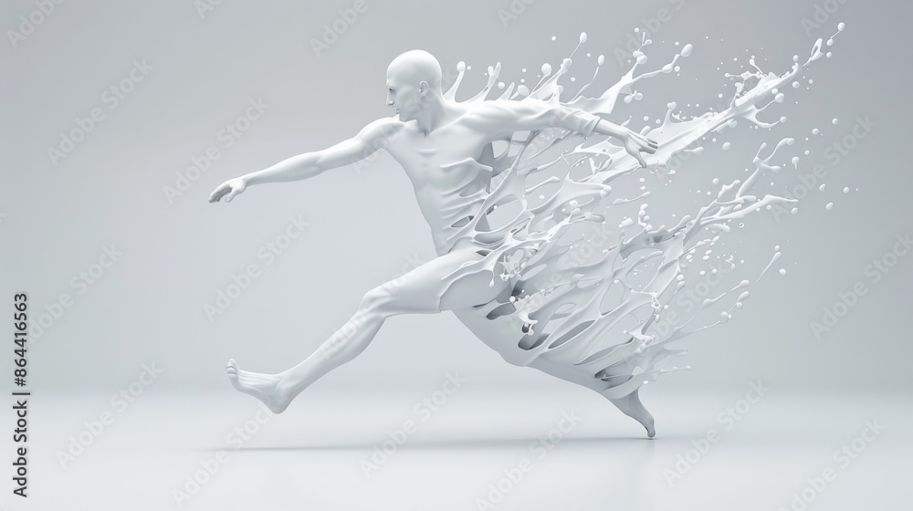 White man running. 3d rendering. White man running. 3d rendering.