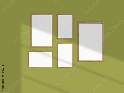 Portrait poster frame mockup with copy space