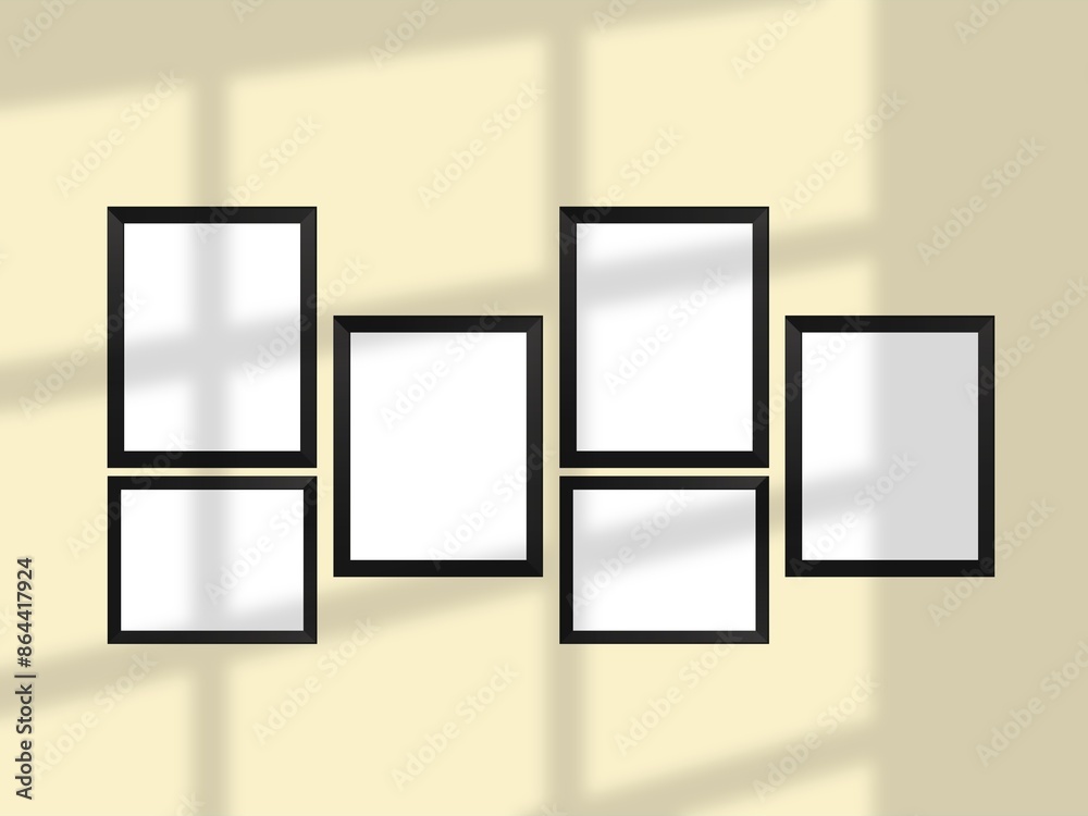 Blank frame hanging on a wall mockup