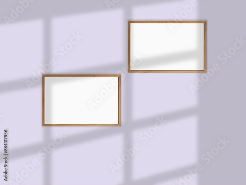 Blank frame hanging on a wall mockup