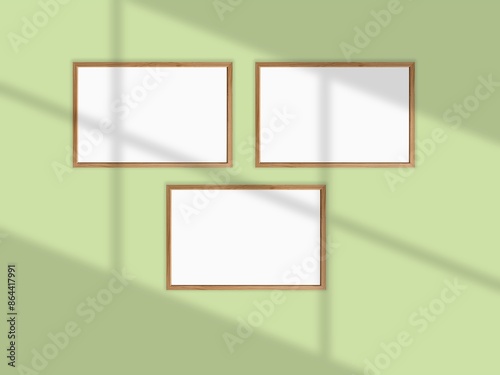 Blank frame hanging on a wall mockup