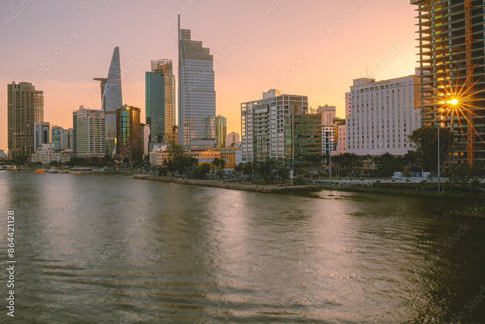 District 1, Saigon, Vietnam - Brilliant sunset in my city District 1, Saigon, Vietnam - Brilliant sunset in my city