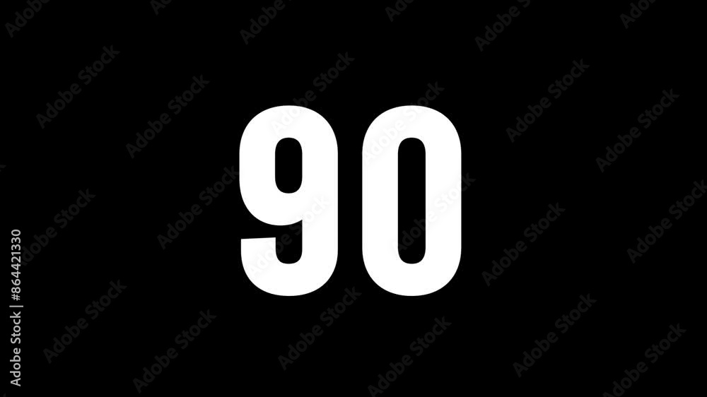 Fire number 90 with glitch effect and alpha channel, number ninety Fire number 90 with glitch effect and alpha channel, number ninety