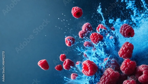 Raspberry and blue powder splash design