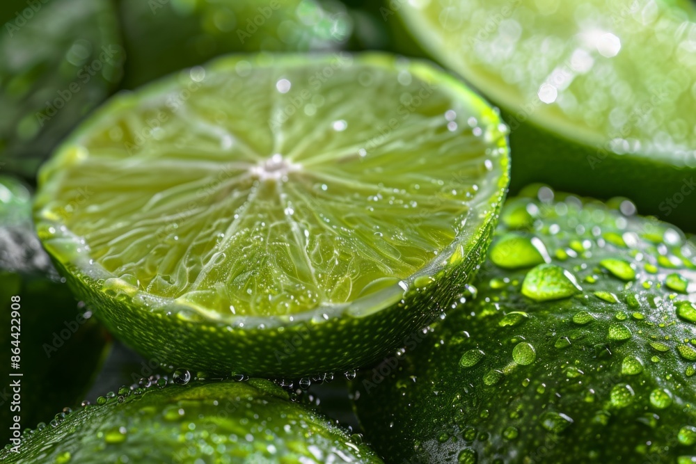 Fresh Limes with Water Droplets Fresh Limes with Water Droplets