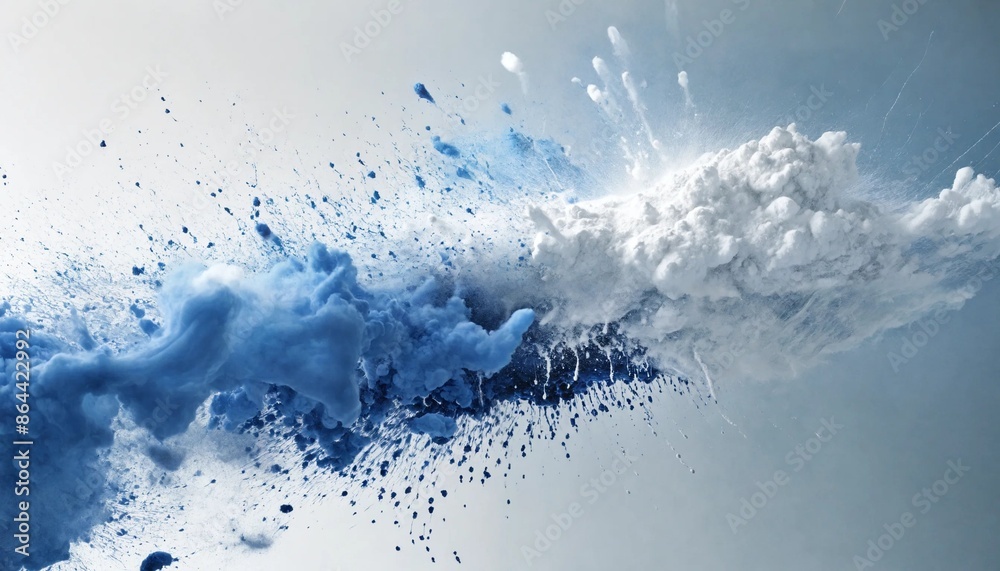 White and blue powder splash design White and blue powder splash design