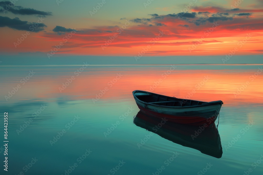 Fototapeta premium Sunset Serenity Over Calm Waters