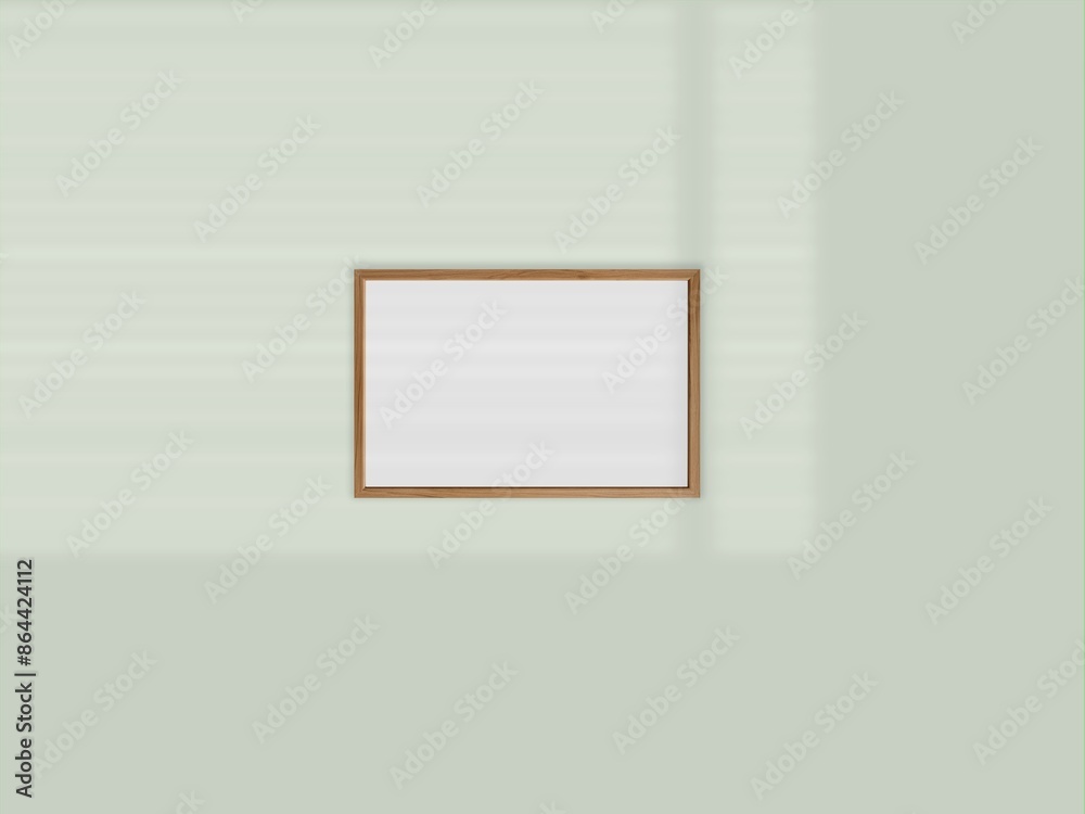 Blank picture frame mockup on wall, horizontal artwork template. Blank picture frame mockup on wall, horizontal artwork template.