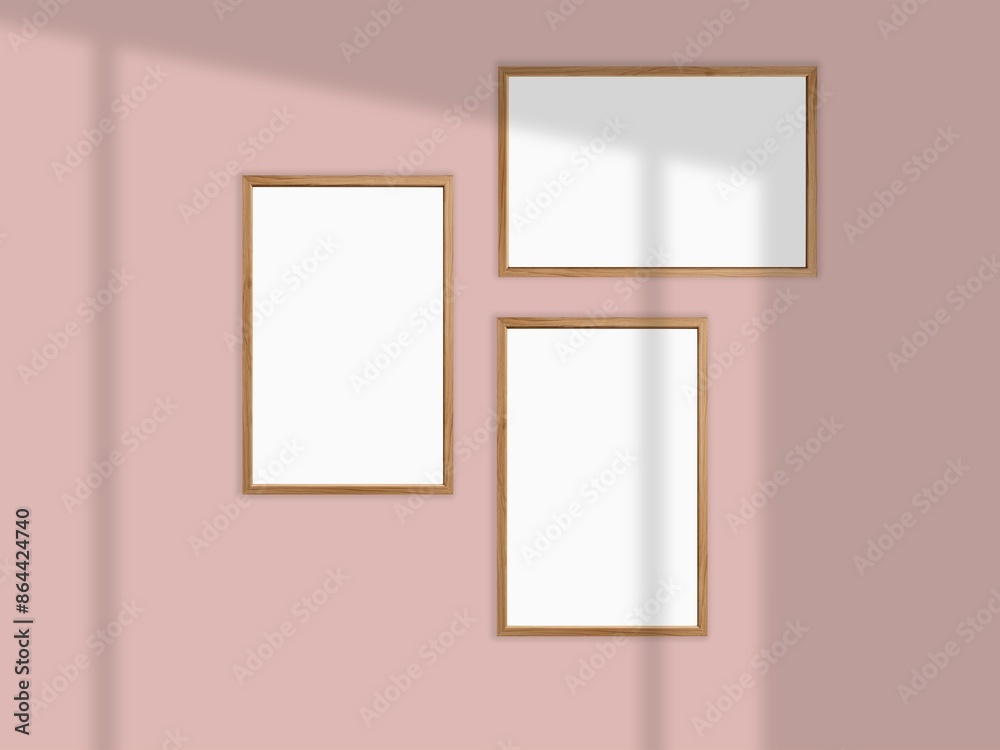 Blank picture frame mockup on wall, horizontal artwork template. Blank picture frame mockup on wall, horizontal artwork template.