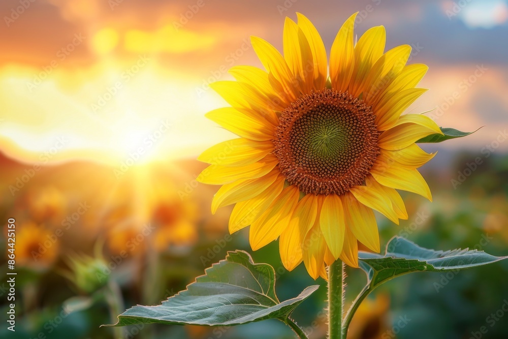 Obraz premium Sunlit Sunflower Field