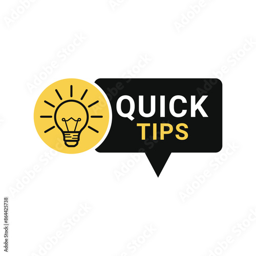 quick tips logo design concept idea with light bulb