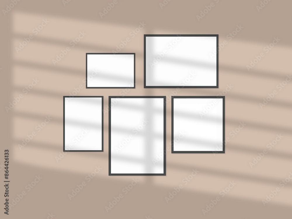 Vertical picture frames mockup with wal, Sunlight. Vertical picture frames mockup with wal, Sunlight.