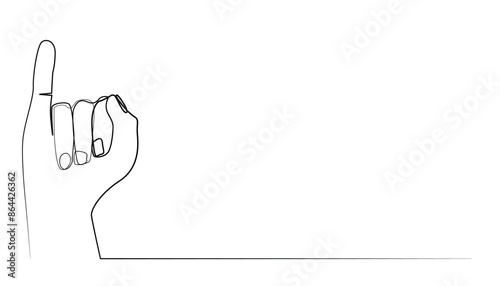 line art drawing of little finger. little finger sign to show agreement, friendship and so on. single line vector. isolated white background
