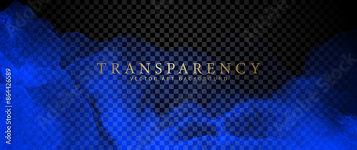 Colored fog or smoke isolated transparent special effect. Blue vector transparent background. Abstract colored smoke. Vector illustration  for design.