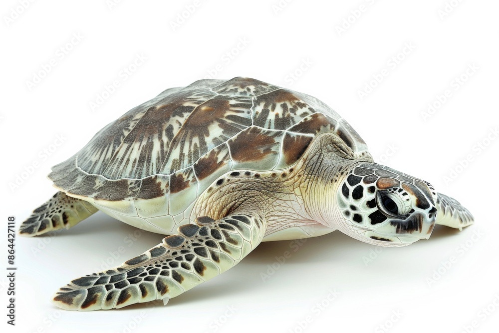 Obraz premium Sea Turtle on White Background