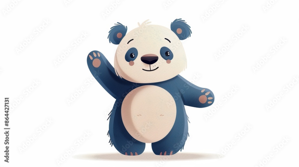 Fototapeta premium A blue and white panda bear standing up