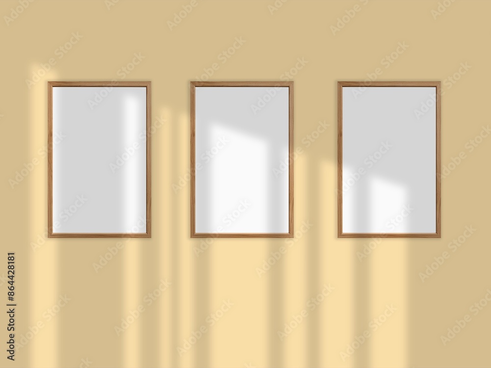 Minimalist frame mockup on background with shadow
