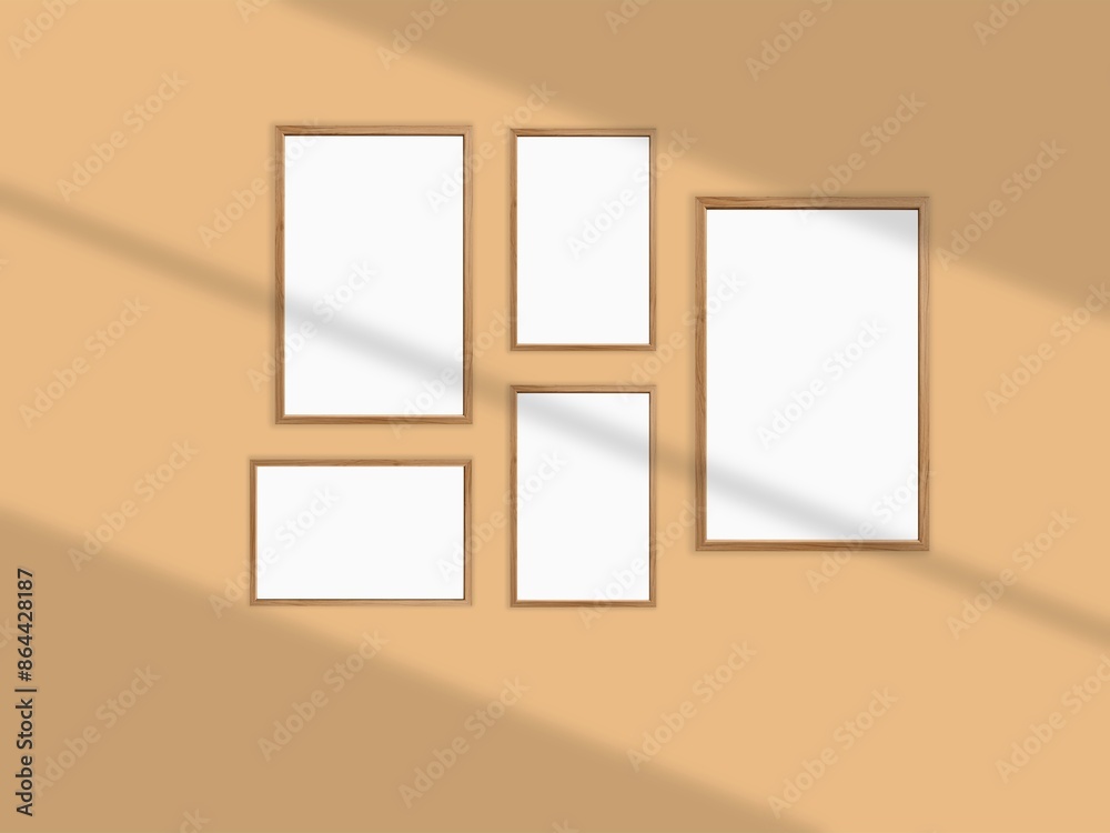 Minimalist frame mockup on background with shadow