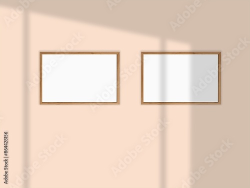 Minimalist frame mockup on background with shadow