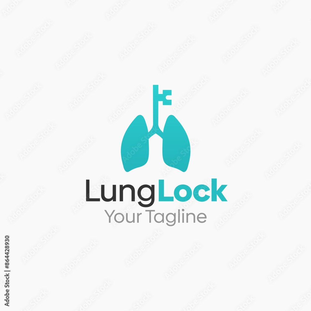 Lung Lock Logo Vector Template Design. Good for Business, Start up, Agency, and Organization Lung Lock Logo Vector Template Design. Good for Business, Start up, Agency, and Organization