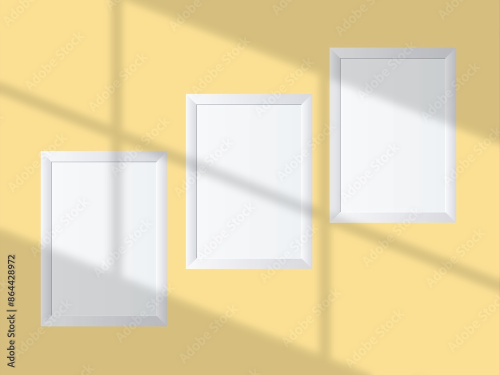 Vertical photo frame mockup with shadow overlay and pastel color background Vertical photo frame mockup with shadow overlay and pastel color background
