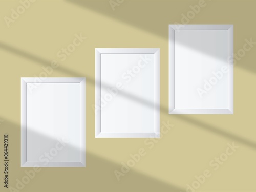 Vertical photo frame mockup with shadow overlay and pastel color background