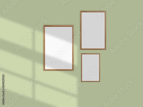 Photo frame mockup with shadow overlay and pastel color background